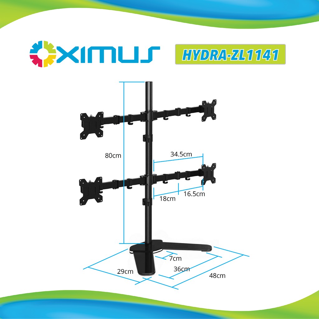 BRACKET MEJA LCD LED TV 4 Monitor 13&quot; - 27&quot; OXIMUS HYDRA ZL1141