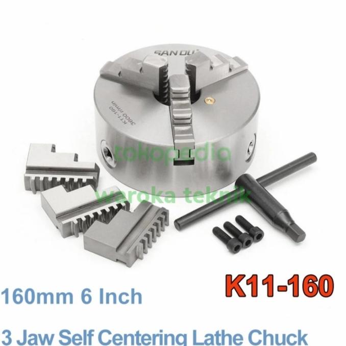 Chuck bubut 6 inch 3jaw merk Sanou