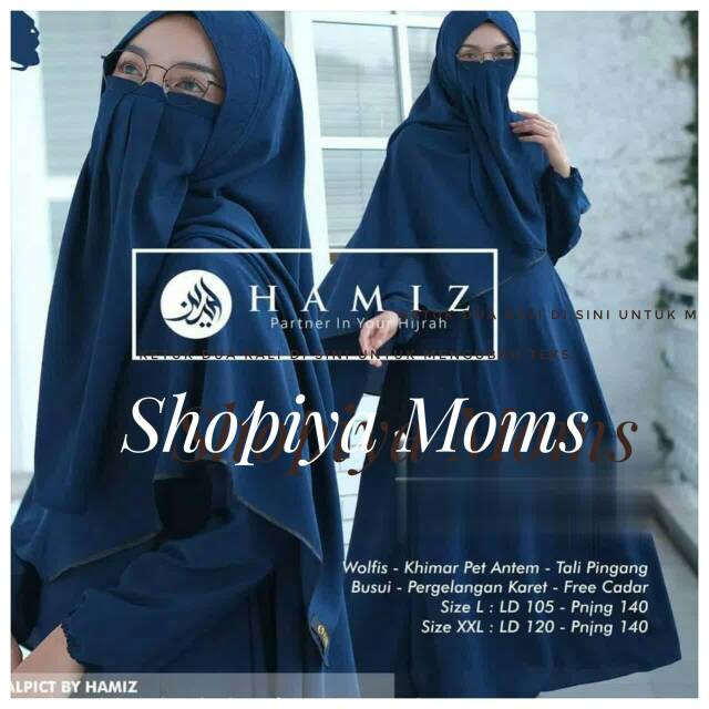 SHOFIYA MOMS SYARI gamis Dewasa set khimar besar dan set cadar premium wolfis TERBARU