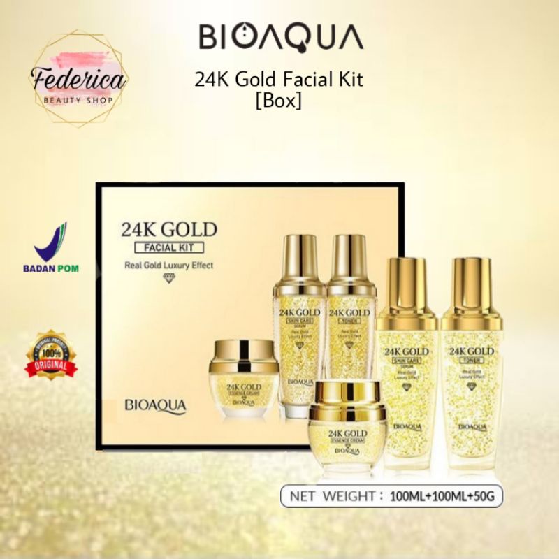 [FEDERICA] BIOAQUA 24K GOLD FACIAL KIT BOX