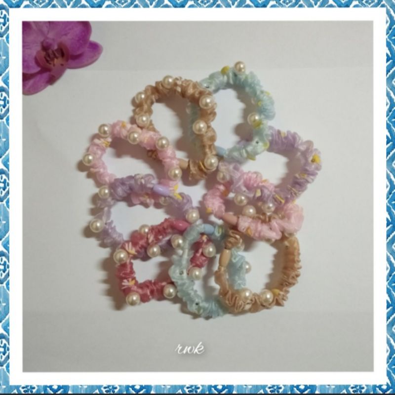 Ikat Rambut Scrunchie Mutiara Korea