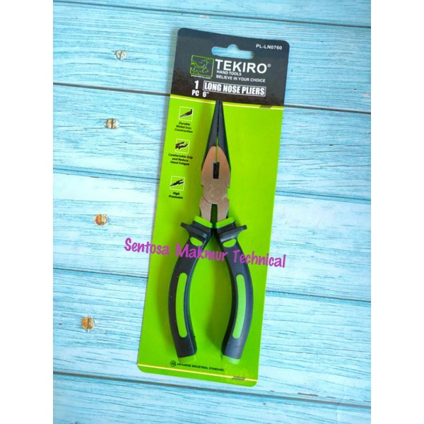 TEKIRO 6&quot; Tang Lancip Runcing Buaya Long Nose Pliers 6 Inchi