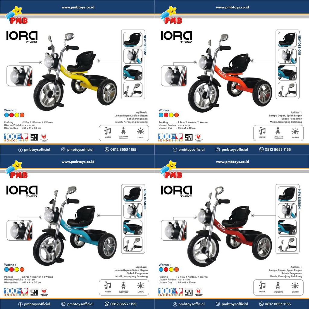 SEPEDA ANAK RODA 3 PMB IORA T-20