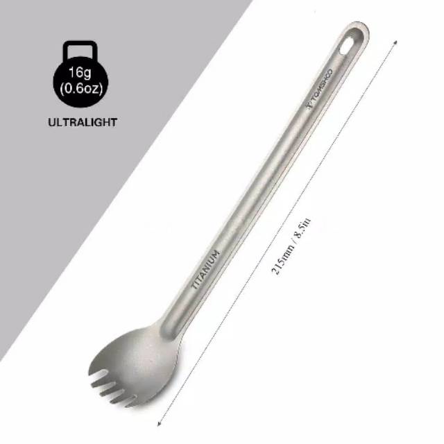 Tomshoo titanium long handle spork sendok Ultralight portable outdoor camping