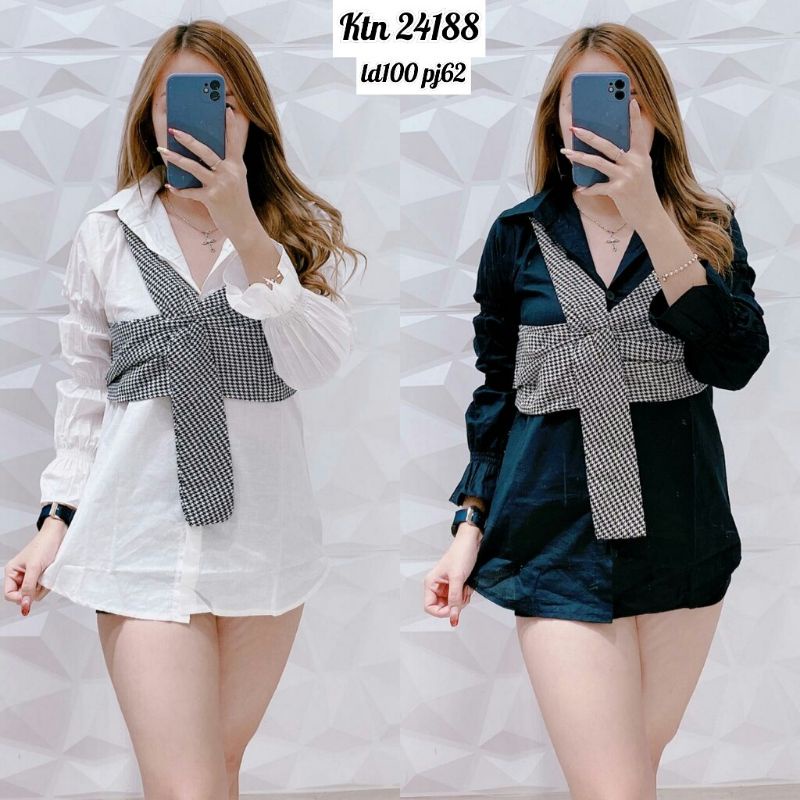 ktn 24188 Ktn imp kemeja stylish salur katun import