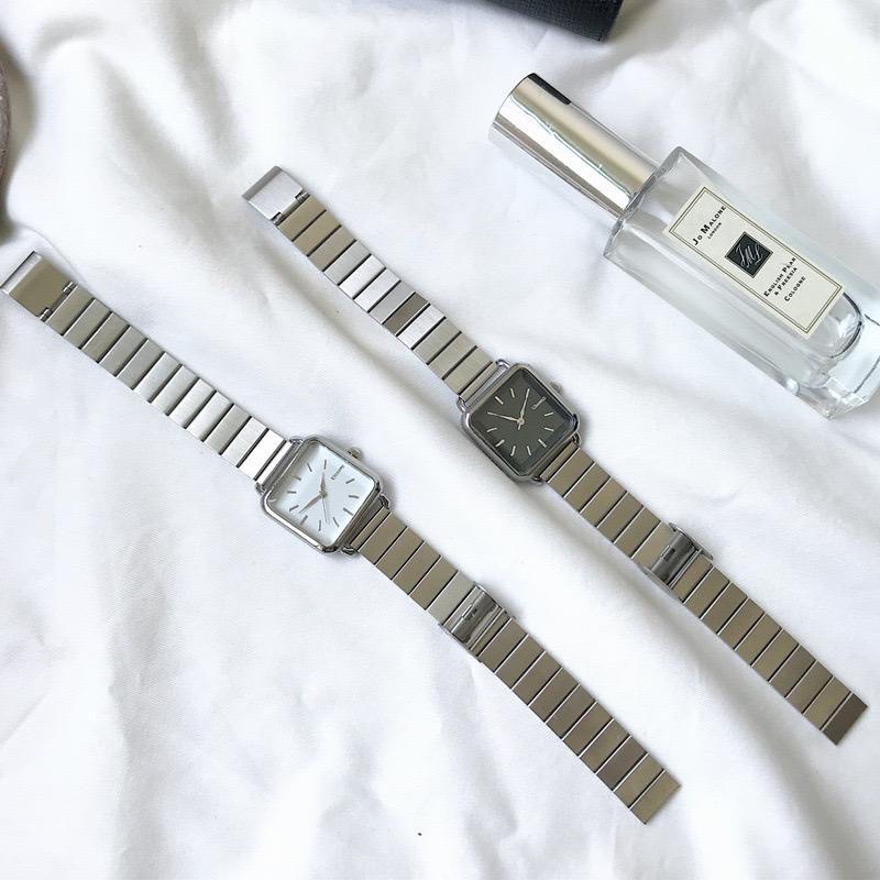 Jam Tangan Couple Analog Ulzzang Super Mewah Rantai Stainless RJ328