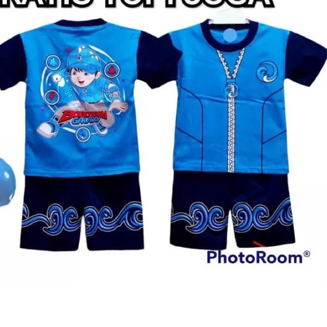 FREE TOPI / BAJU ANAK BOBOIBOY SETELAN ANAK BOBOIBOY AIR API HALILINTAR DAUN GEMPA