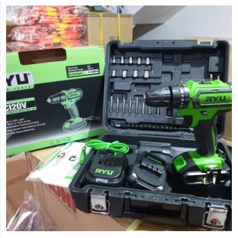 Mesin Bor Baterai Tangan Cordless Drill Battery impact drill Cordless 20V Electric Drill Impact Cordless Electric Drill 2 BATERAI 20 VOLT RYU RCI