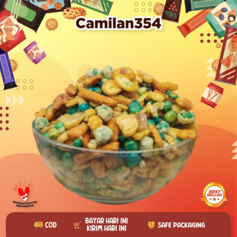 

Kacang Campur Murah - 250gr / Kacang Polong Mix 1/4KG / Mixnut Kacang Mix Nut Gurih Renyah