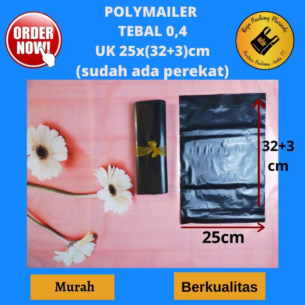 &lt;Ecer&gt; Polymailer Plastik Packing Uk 25x32+3 Tebal 0,4 | Plastik Baju | Plastik perekat polimailer