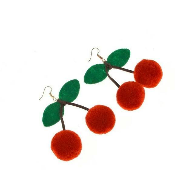 Anting korea earrings fashion aksesoris import wanita anting cherry