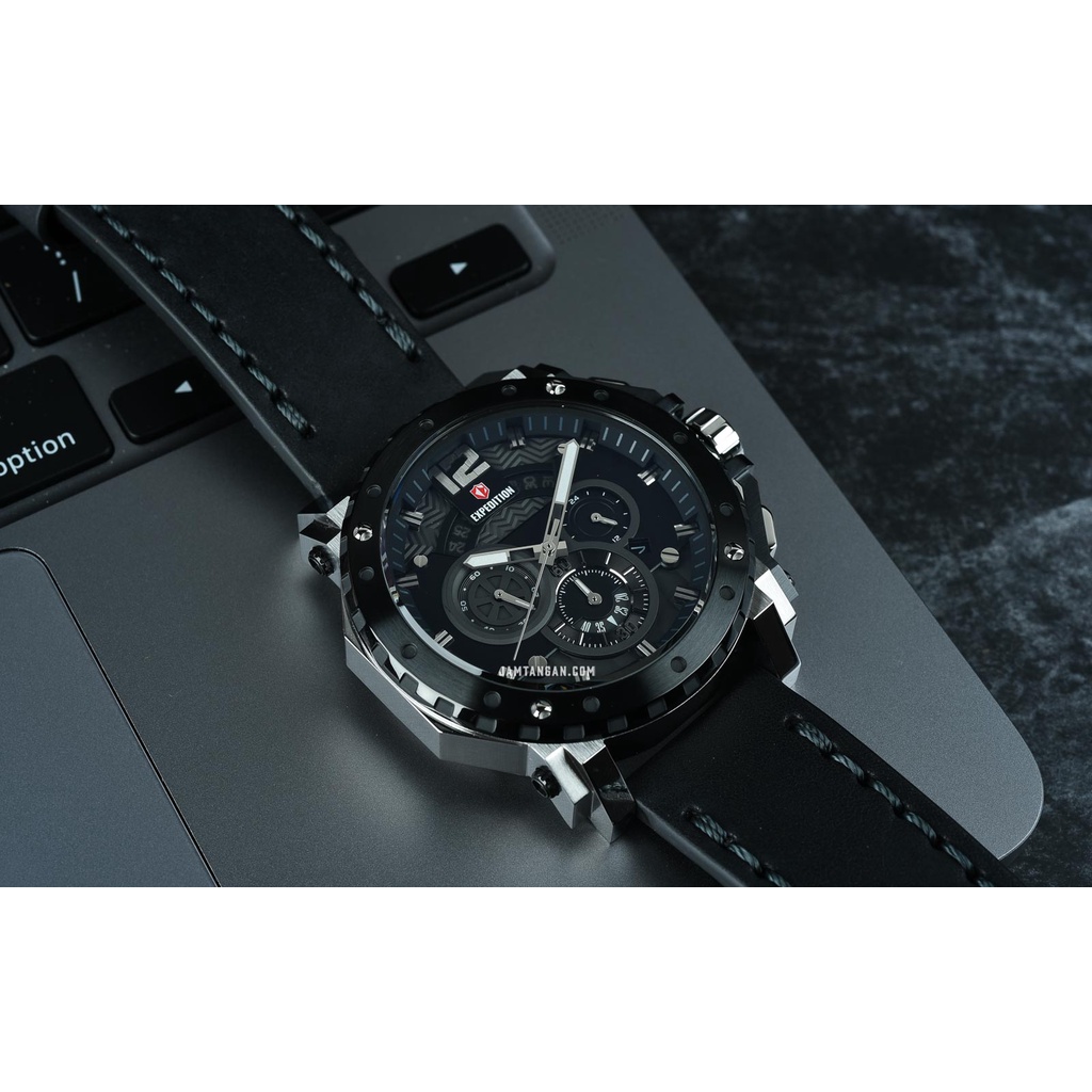 Expedition E 6402 BC LTBBA Men Black Dial Black Leather Strap