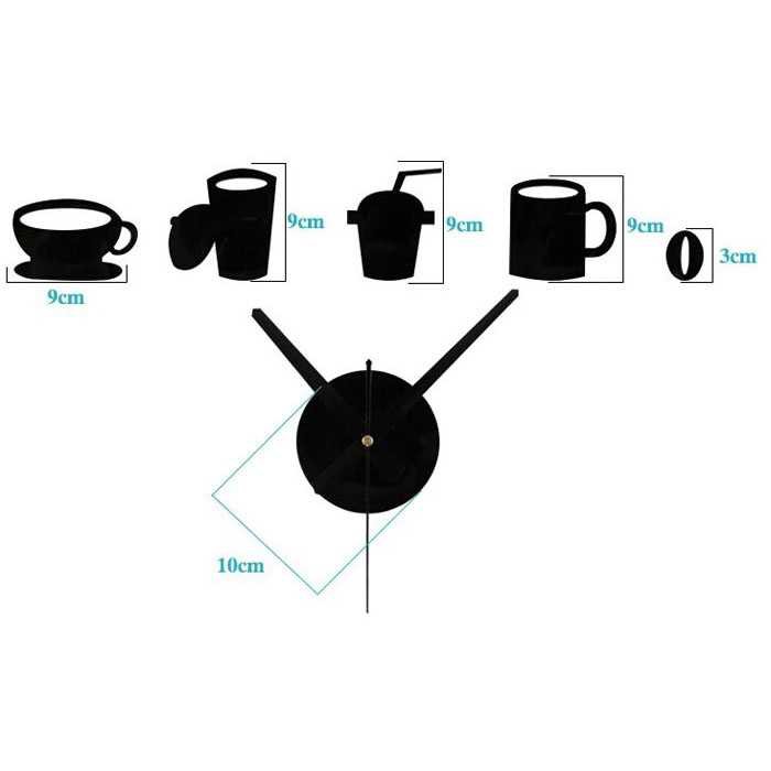 TERLARIS!!! Jam Dinding DIY Giant Wall Clock Model Kopi Cafe