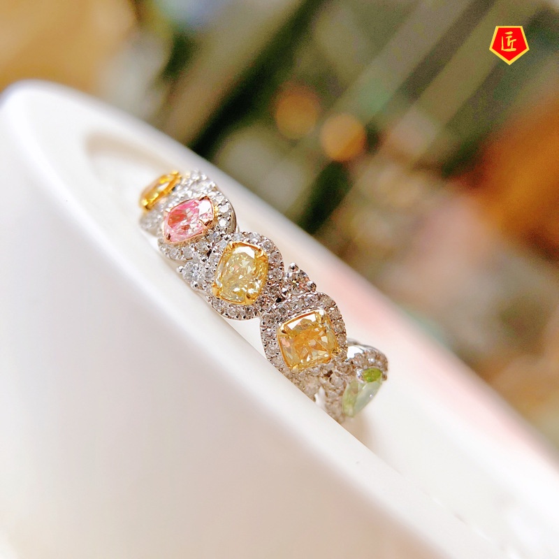 [Ready Stock]Natural Colorful Crystals Stackable Ring Advanced Design