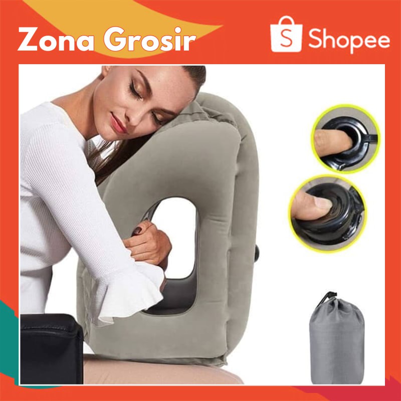 Zona Grosir - Bantal Angin Peluk Bantal Angin Tiup Travel Pillow Tiup Otomatis