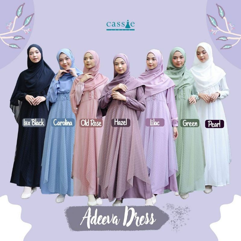 Adeeva dress gamis pesta tile polkadot original by cassie labels