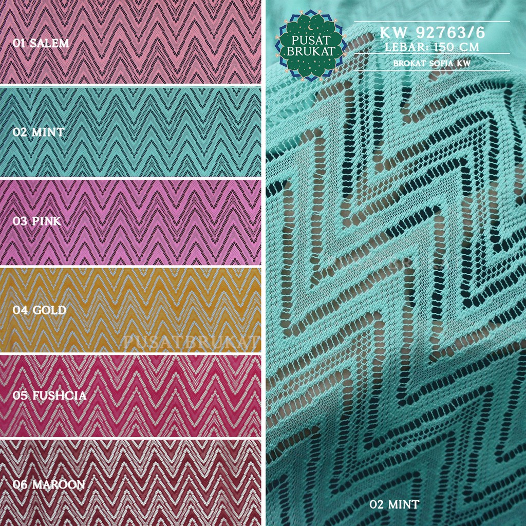 KAIN BRUKAT LACE KEBAYA METERAN / BROKAT MALIKA SALUR VINTAGE- KW 92763 [harga per 0.5m]