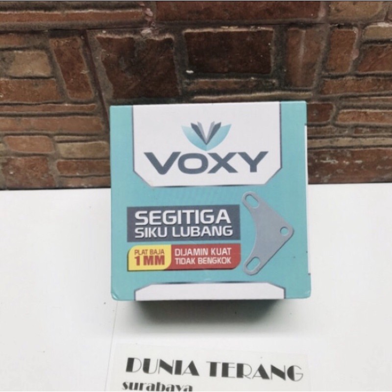 VOXY SEGITIGA PLAT SIKU LUBANG 1MM - Plat Siku Lobang Abu-Abu Penyangga Rak Slotted