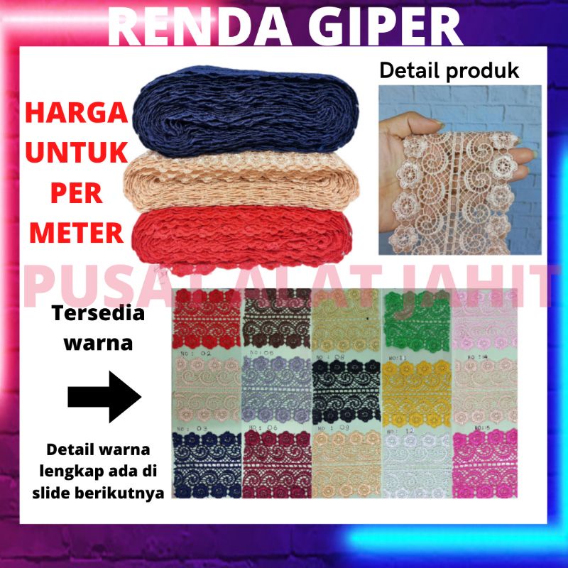 Renda giper bordir per meter