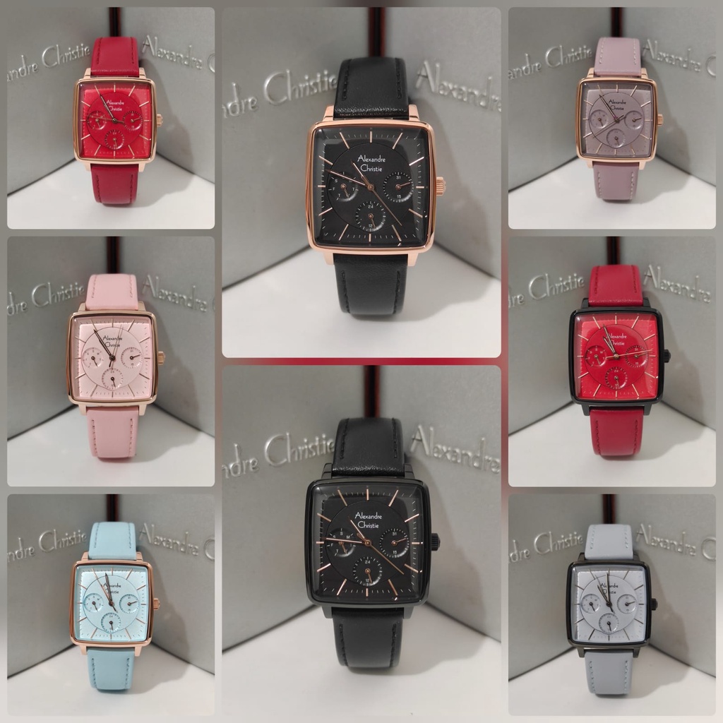 Jam Wanita Alexandre Christie AC5003 AC 5003 Leather Strap Original Garansi Resmi Alexander Christie