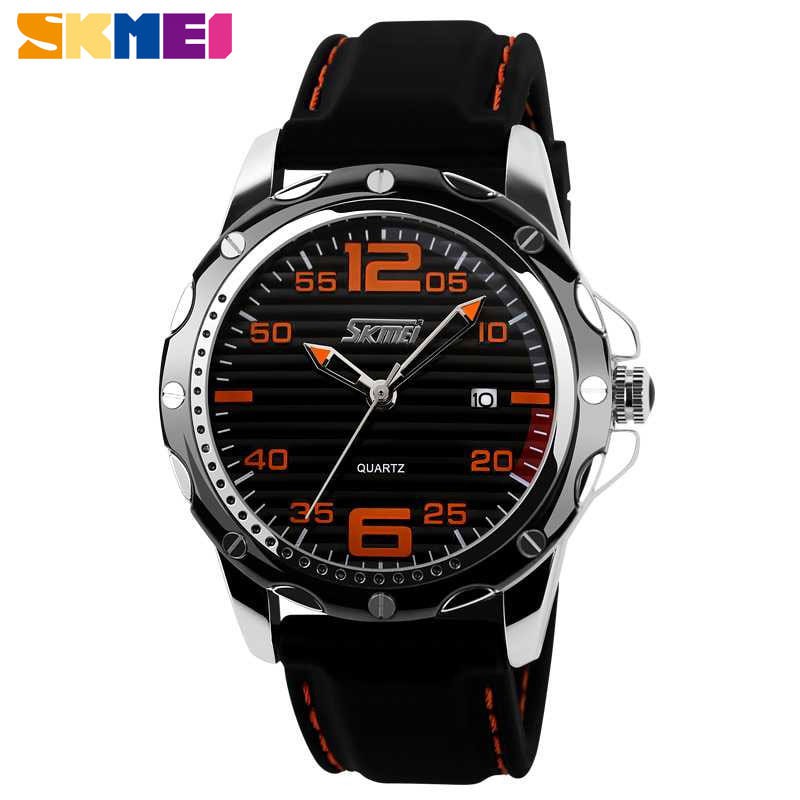 Jam Tangan Pria Original SKMEI 0992 Rubber Seiko Anti Air - Hitam Oren