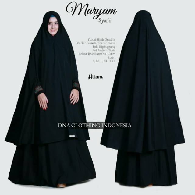 Gamis Khimar Maryam Syari Yukai HQ Busui Pet Antem Longdress Maxi Murah DNA CLOTHING