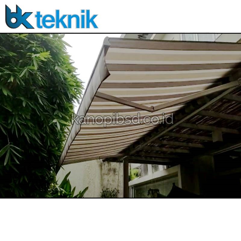 Jual awning gulung kanopi minimalis bahan premium water resist manual