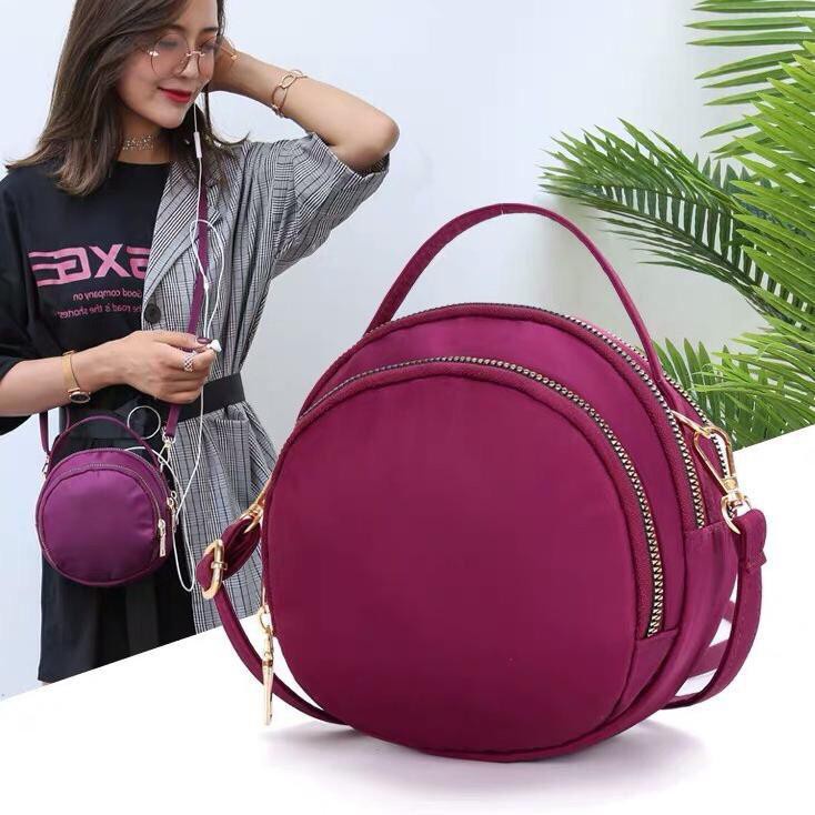 Tas Selempang Wanita SIMPLE SLING BAG OVAL TAS IMPORT TAS BRANDED bahan Longchamp woman sling bag