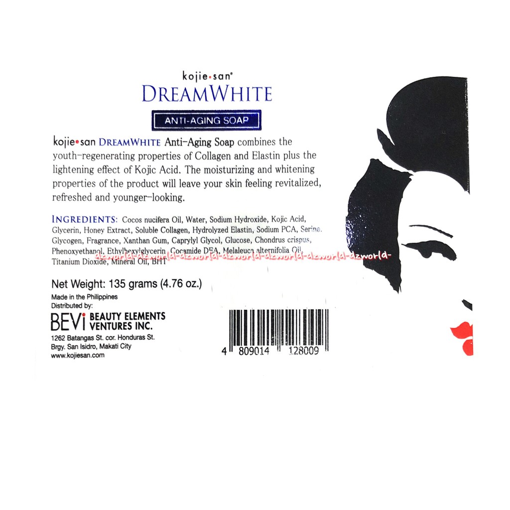 Kojie San Dream White Anti Aging Soap 135gr Sabun Mandi Batang