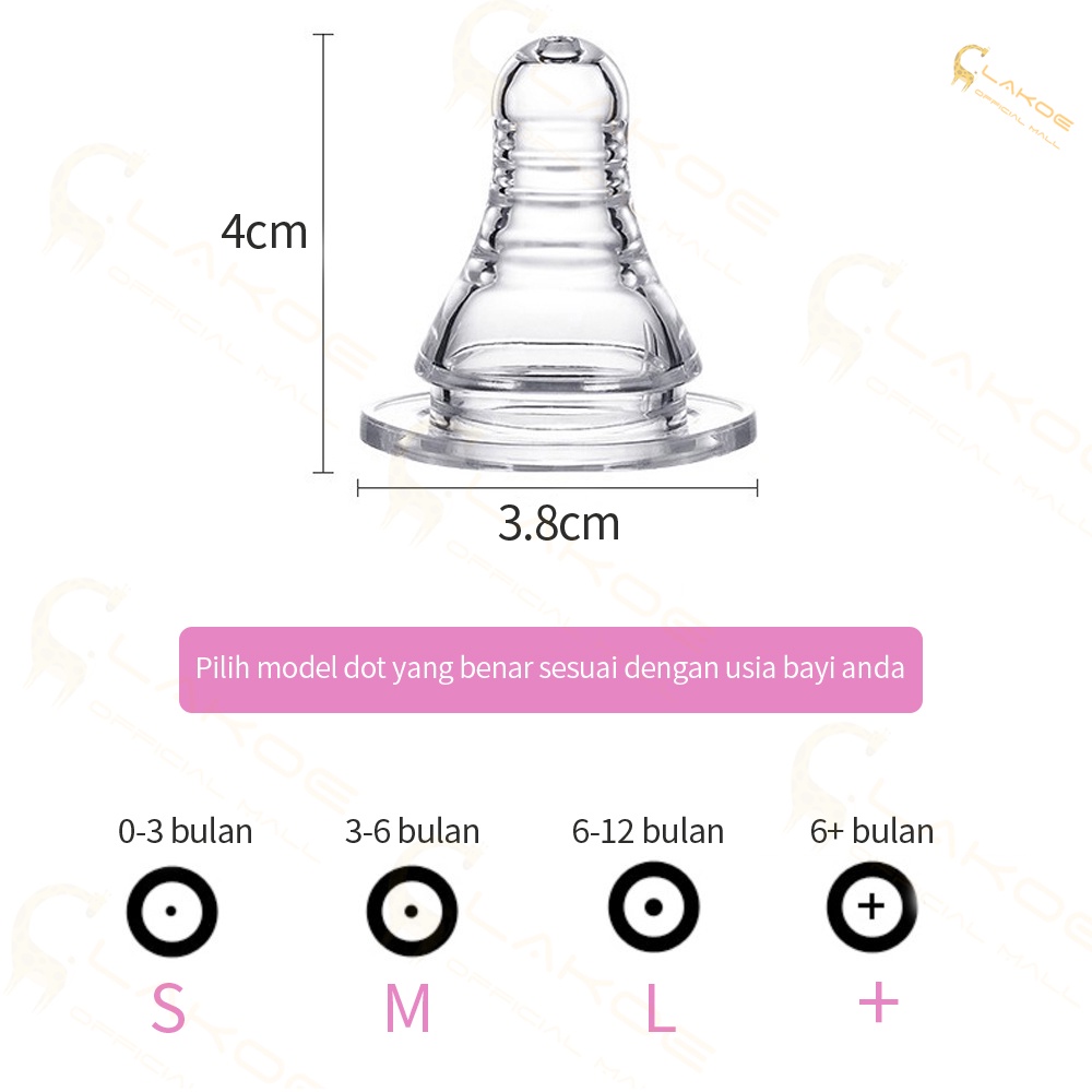 LAKOE Dot bayi silikon nipple pigeon slim neck anti kolik-5
