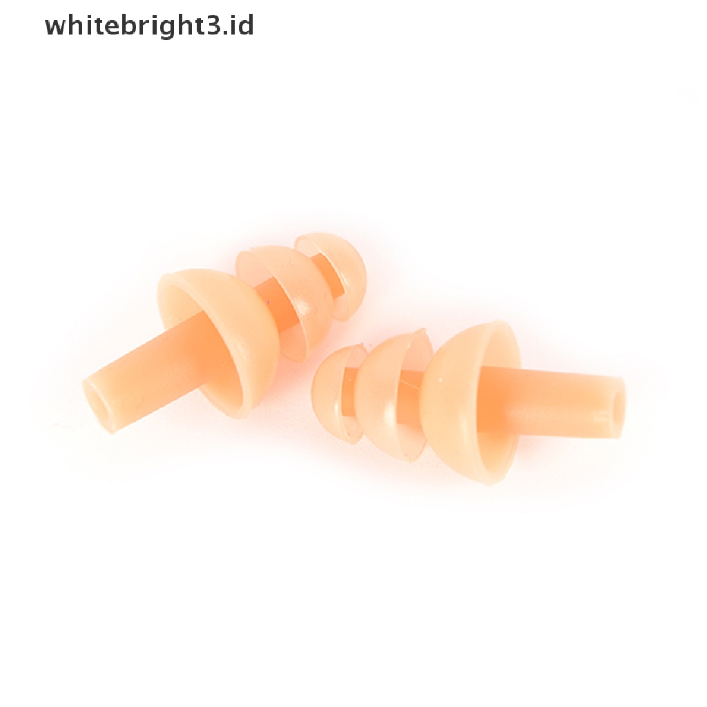 (whitebright3.id) Earplugs / Penyumbat Telinga Bahan Silikon Lembut Reusable Untuk Tidur / Berenang / Kerja