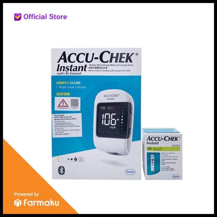 Accu-Chek Instant Paket Alat Cek Tes Gula Darah (Alat, Strip, Lancet)