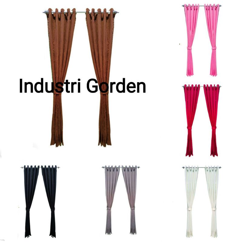 Gorden polos jendala pintu minimalis Embos tirai korden hordeng gordyn murah tebal kamar mewah