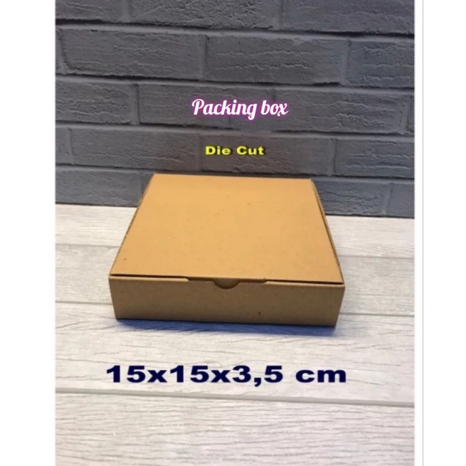 

Kardus uk. 15x15x3,5 cm box/karton die cut untuk packing dll