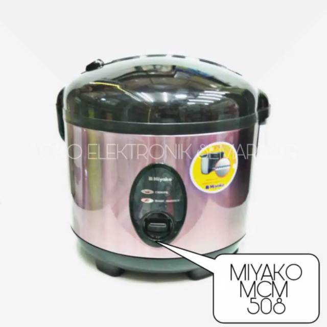 MAGICCOM MIYAKO BODY STAINLES STEEL MEMASAK MENANAK MENGUKUS NASI 3 IN 1 MCM 508 SBC MCM 507 BODY PLASTIK ANTI PANAS ANTI PENYOK UKURAN 1.8 LT