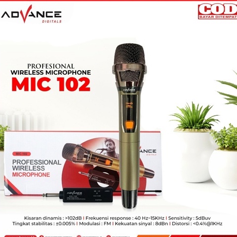 Mic wireless single advance 102 / 103 / Mic Profesional Wireless Microphone ADVANCE 102 / 103