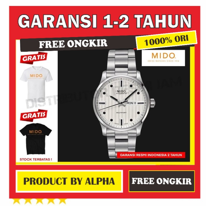 JAM TANGAN ORIGINAL MIDO MULTIFORT M005.430.11.031.80 M0054301103180 2 TAHUN GARANSI RESMI ORI PRIA 