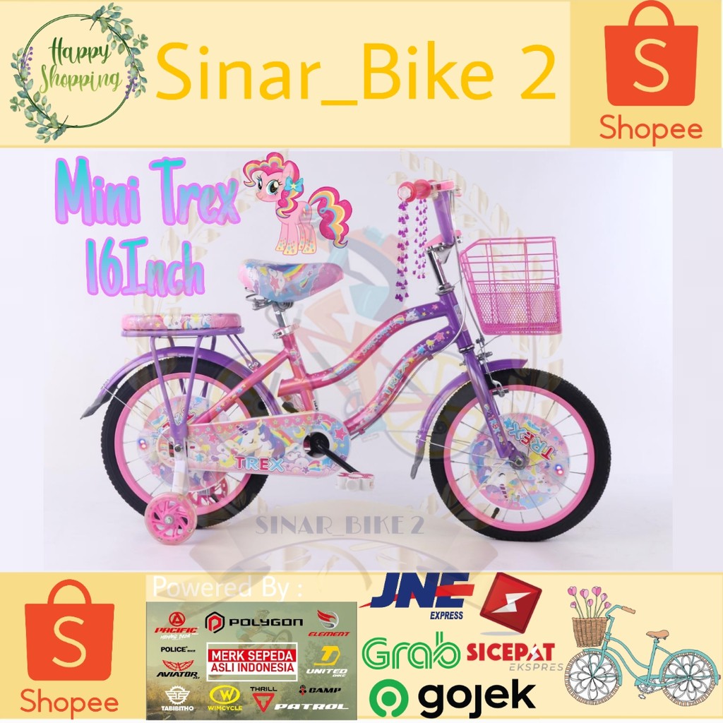 Sepeda Mini 16Inch Trex Karakter Kuda Pony/LittlePony (Ekspedisi)