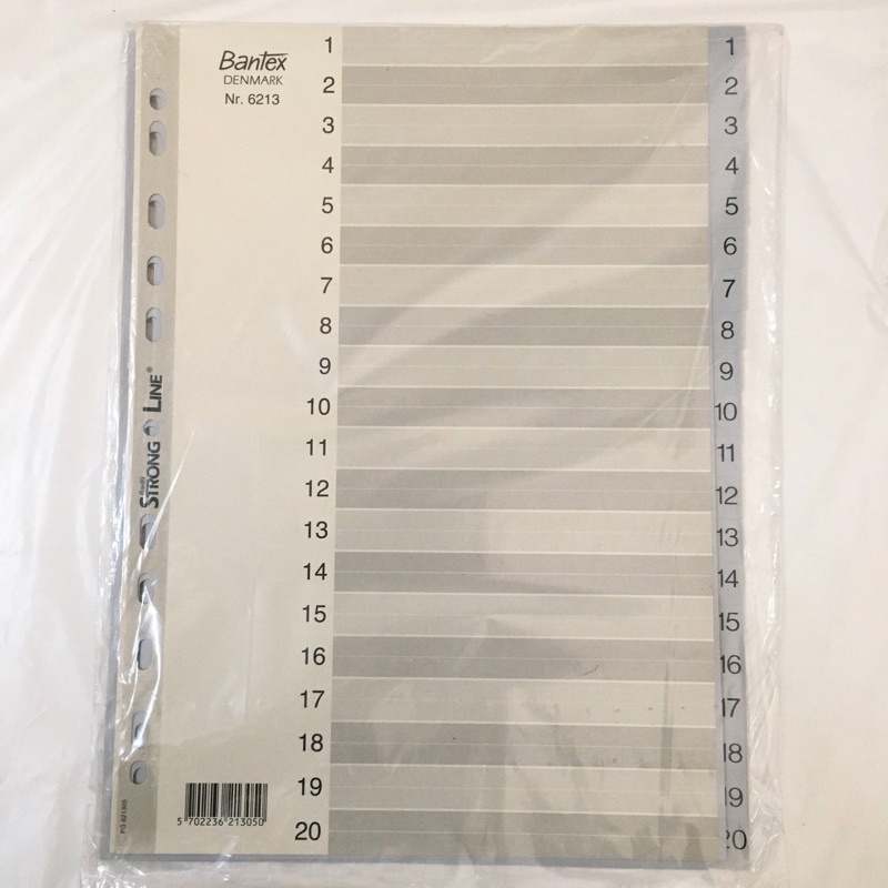 

BANTEX 6213 Divider / Pembatas / Sekat 20 Tab A4 Numeric