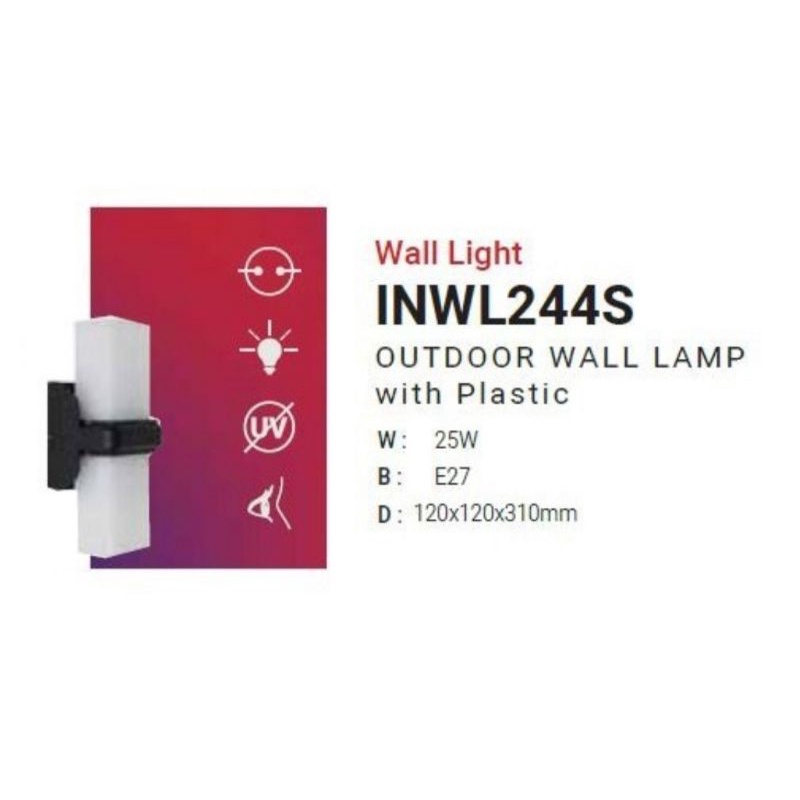 in-Lite Rumah Kap Lampu Dinding/ Wall Light Kubus 244S - INWL244S