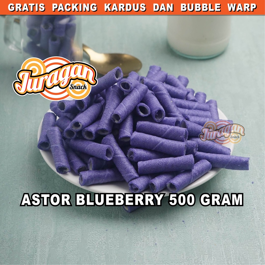 ASTOR BLUEBERRY 500 GRAM snack kiloan makanan ringan jajanan cemilan camilan wafer manis