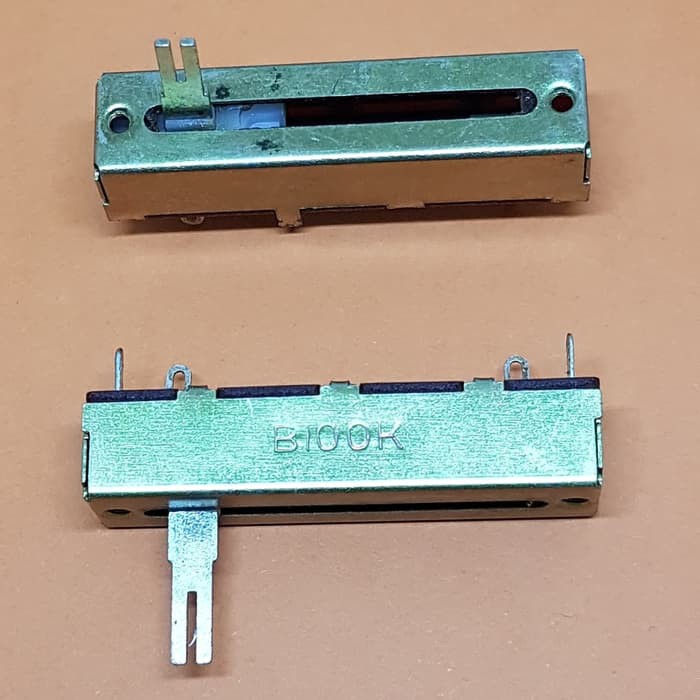 B100K Mono Slide Potentio 50mm. Potensio Geser 50mm Mono B100K