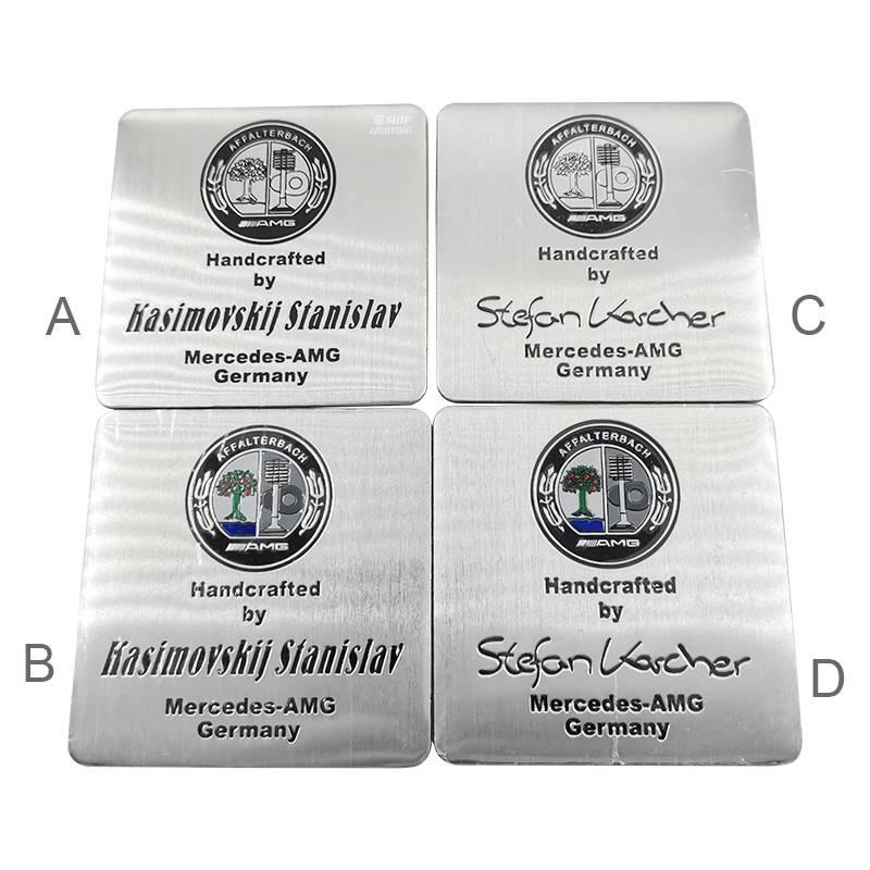 1 x Aluminum AMG Apple Tree Logo Car Auto Emblem Badge Sticker Decal Replacement for Mercedes Benz C E S Class