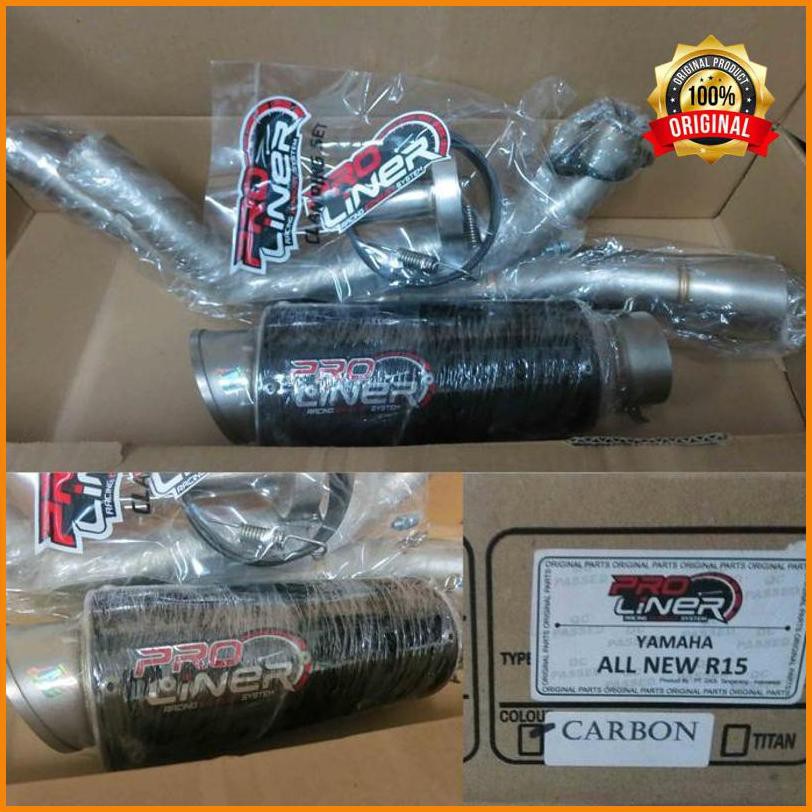 ¤726# Knalpot Proliner Yamaha R15 New Vva Carbon Long {