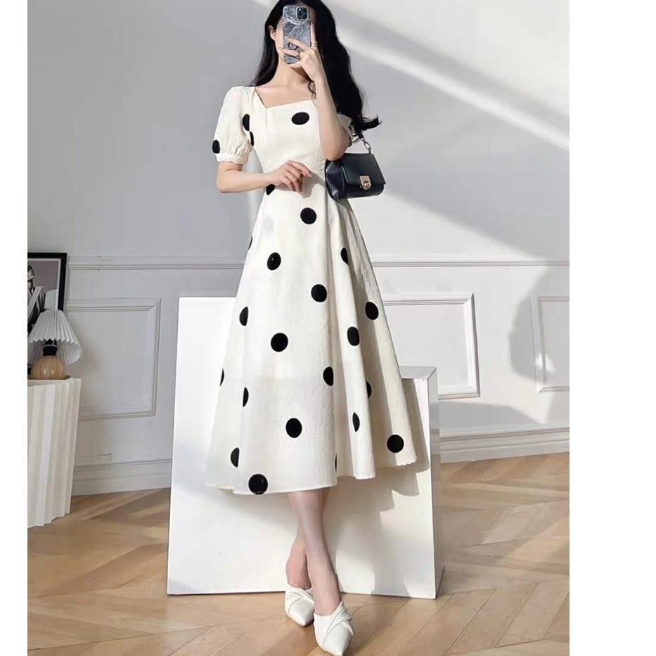Terbaik FWG - DRESS FARAH POLKA / DRESS PESTA / DRESS WANITA / LONGDRESS CASUAL