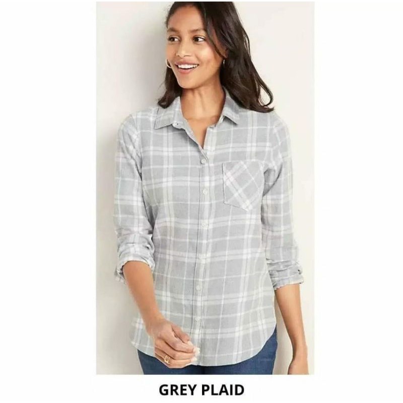Old Navy Atasan Kemeja Wanita Lengan Panjang Casual Murah