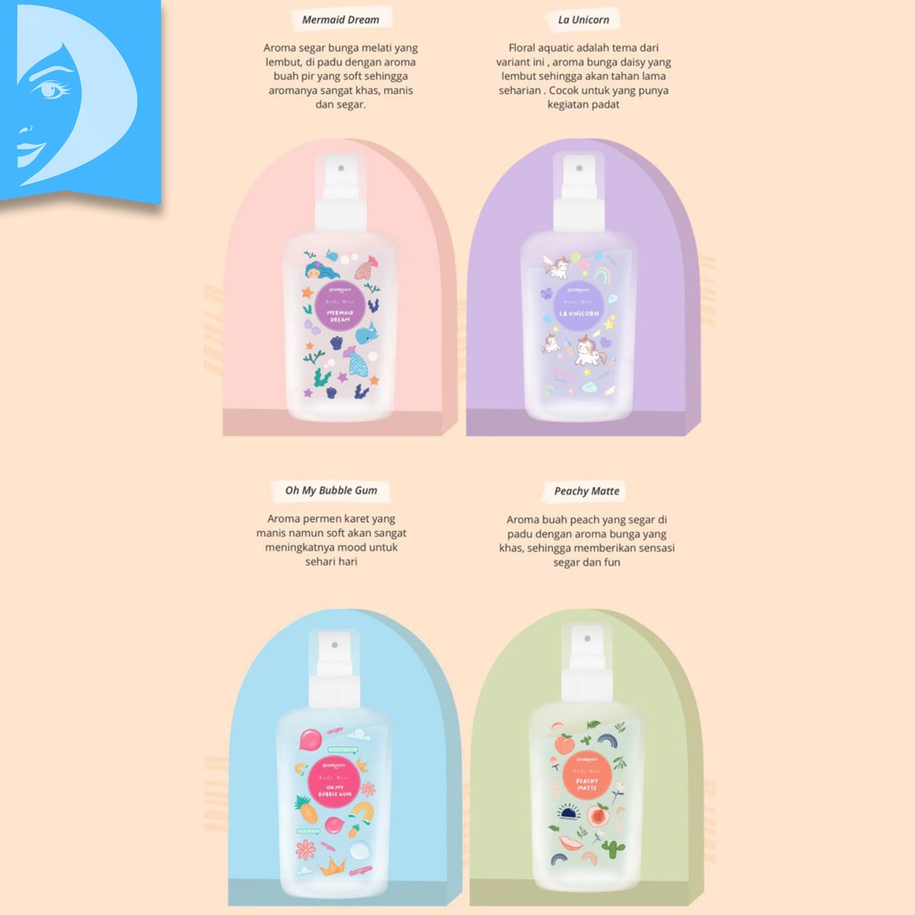 Geamoore Body Mist 30ml / Parfum Badan Geamoore / Body Mist Murah BPOM