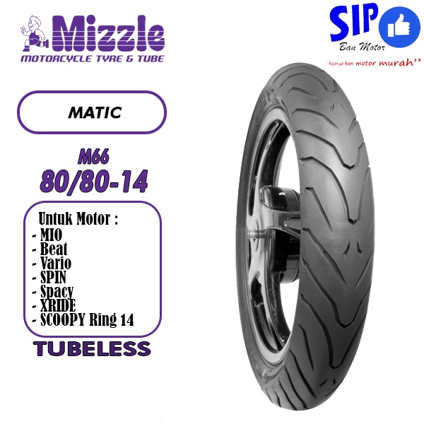 Ban motor matic Mizzle M66 80 80 14 tubeless beat mio