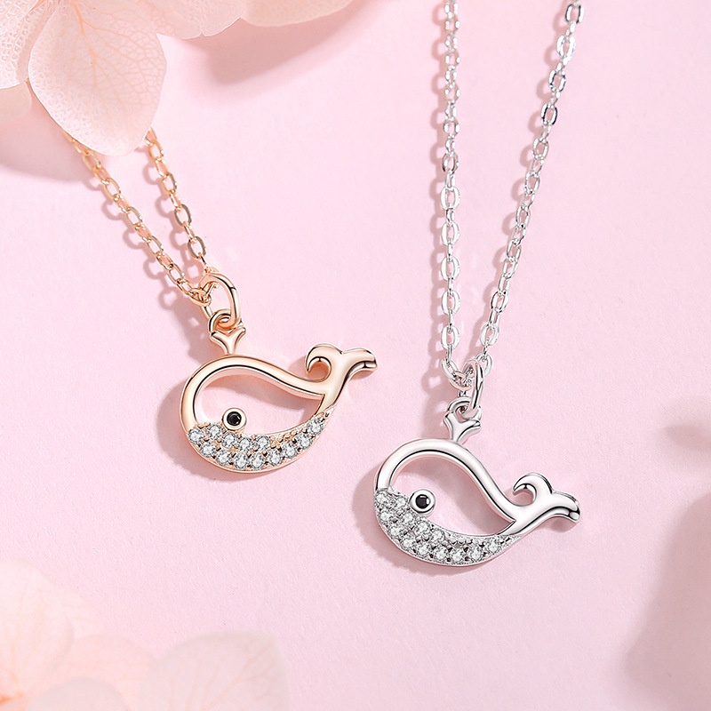 Little whale-kalung perak asli Simple and cute s925 Original Arctic Deer