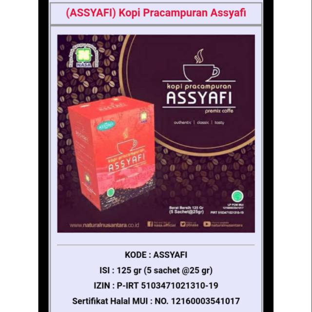 

(ASSYAFI) Kopi Pracampuran Assyafi